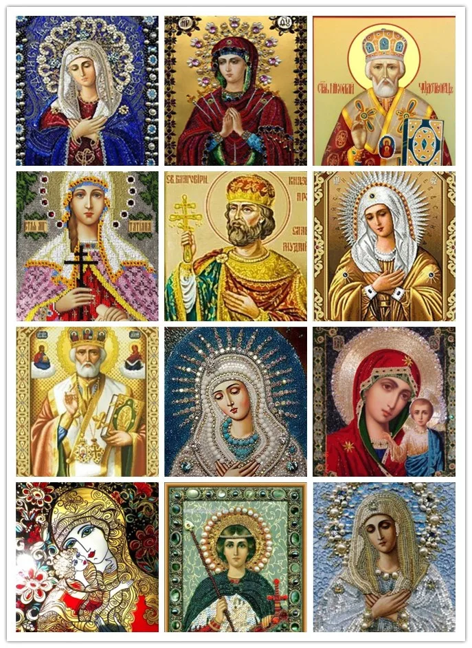 

touoilp5D DIY Diamond Painting Diy Square Full Diamond Embroidery Icon Religion Rhinestones Cross Stitch Kits Mosaic Handicrafts