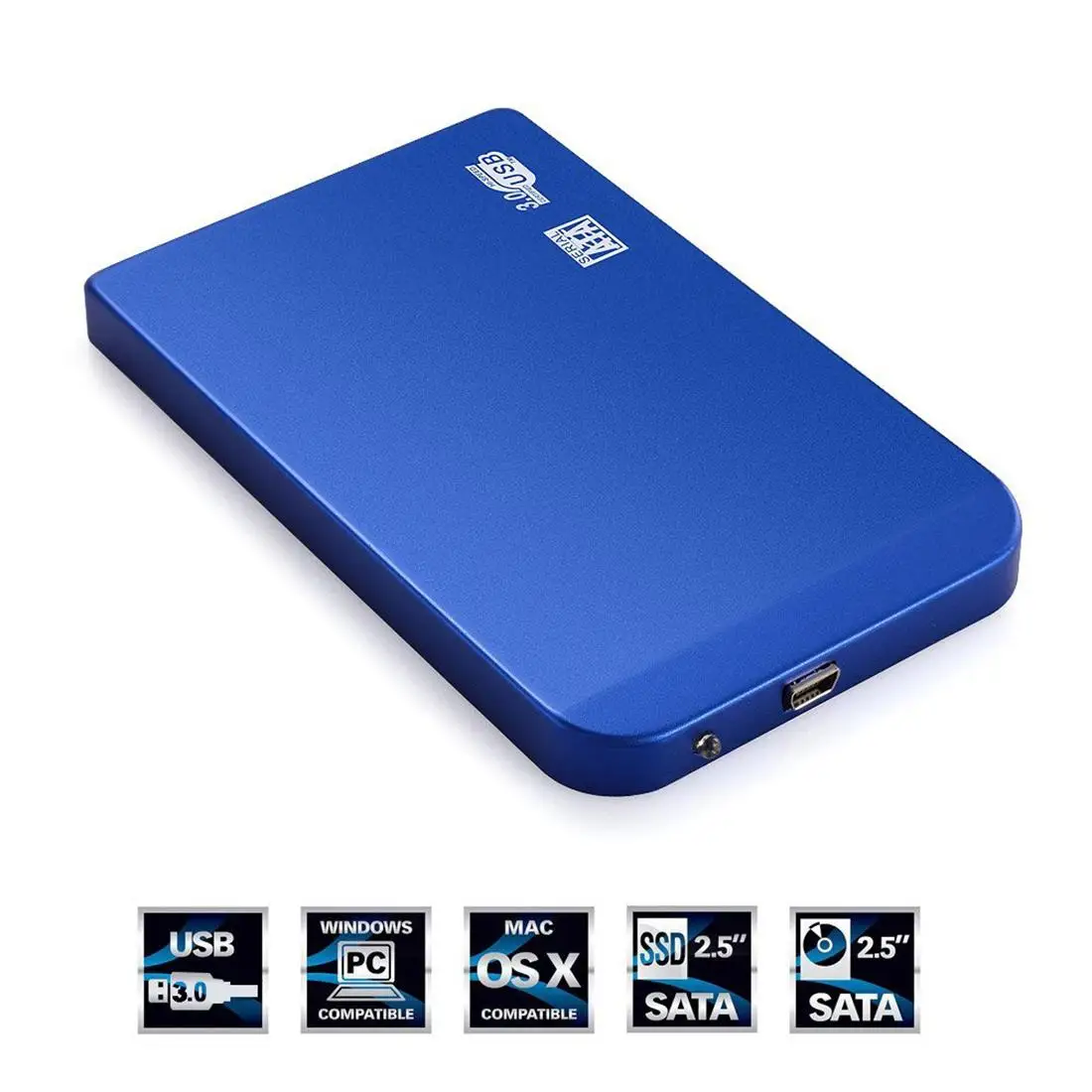 

New Arrive External Hard Drive Enclosure Usb 3.0 Ultra Thin Sata 2.5" Portable Case Hdd Blue