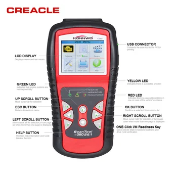 

KONNWEI KW830 OBD2 / EOBD Car obd Diagnostic tool Auto Scanner Automotive OBDII Fault KW830 Code Reader Support vehicles