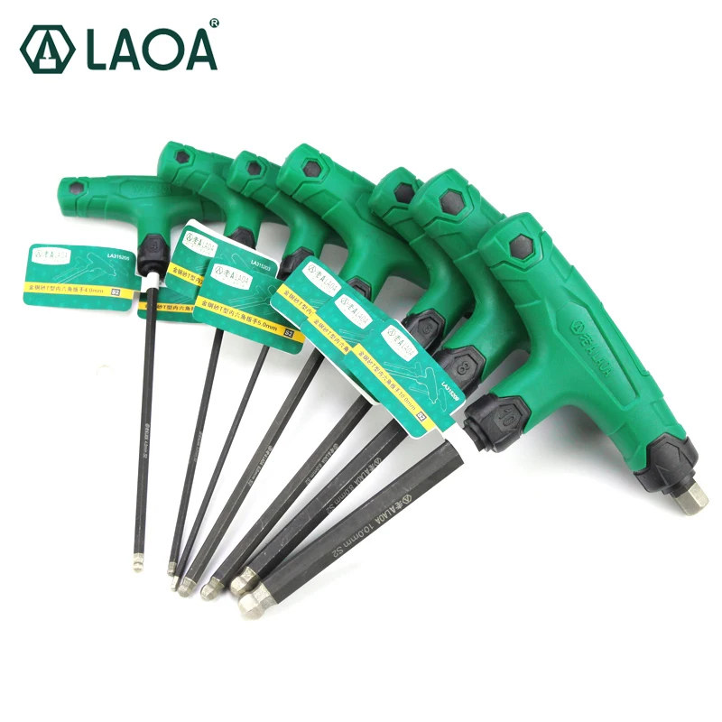 

LAOA T Shape Hex Type Double End Screwdriver S2 Non-slip Corundum T-Handle High Torque Wrench Prolong Hex Screwdrivers