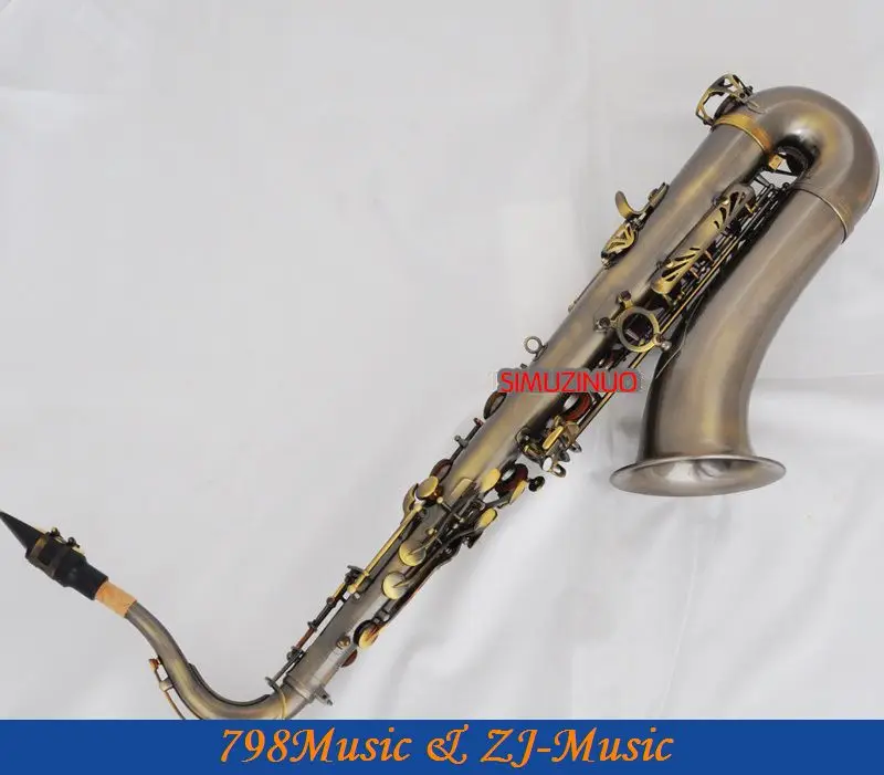 Профессиональный античный латунный тенор саксофон Bb Sax High F # с 10pc Reeds Case|tenor