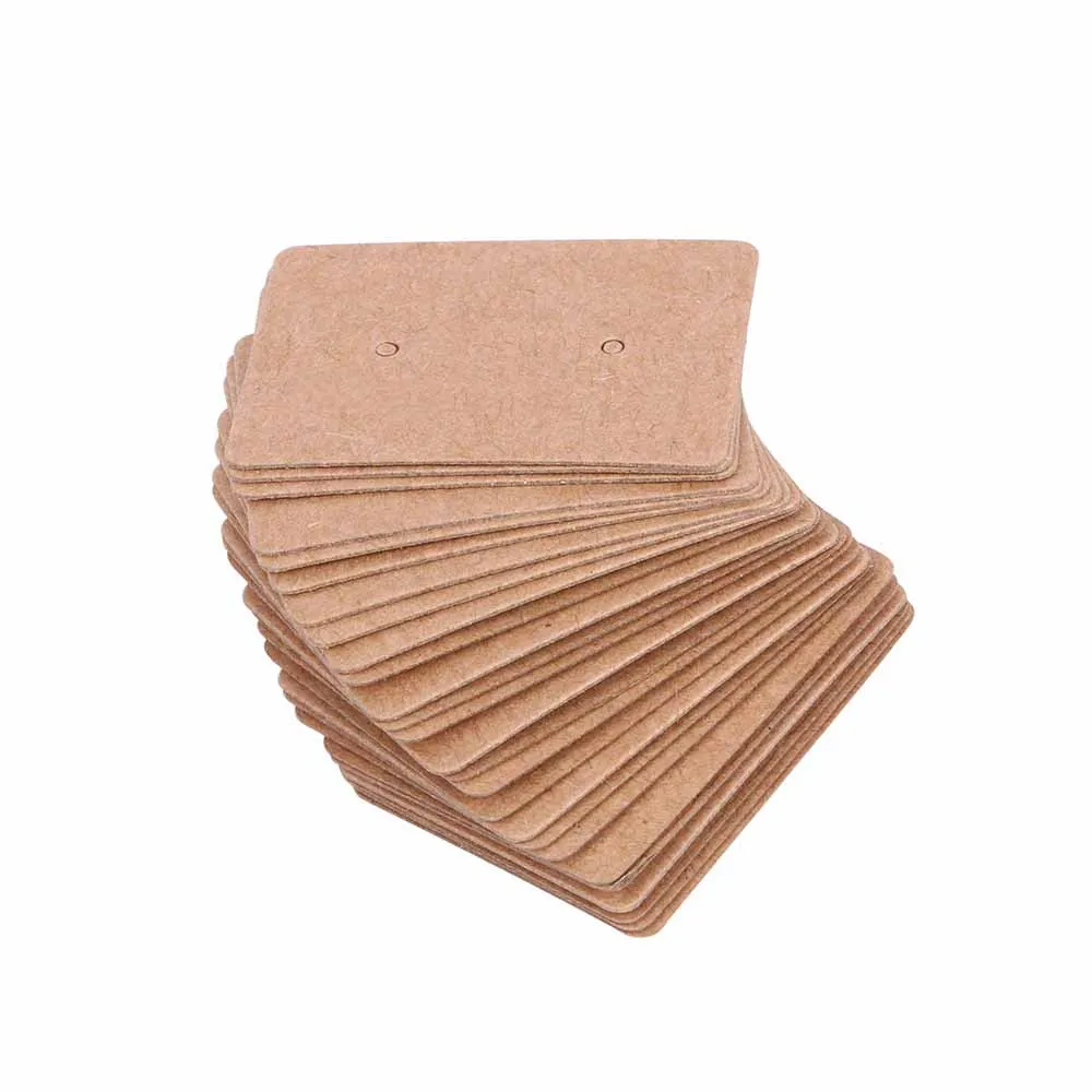 100 Pcs Earring Ear Studs Holder Paper Cards Brown Kraft Paper Jewelry Earring Hanging Display Cards Ear Studs Holder Display