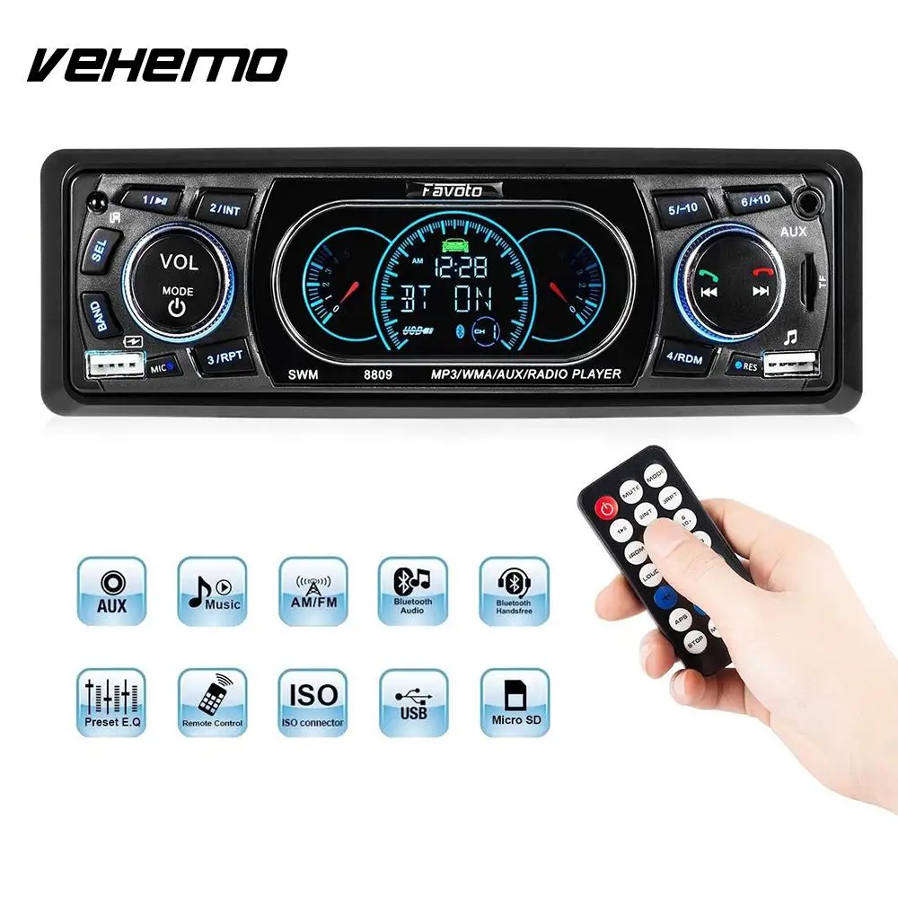 

Vehemo AUX/TF/USB Wireless Bluethooth MP3 Player Music Auto Audio Car MP3 Stereo DV12V Audio Player
