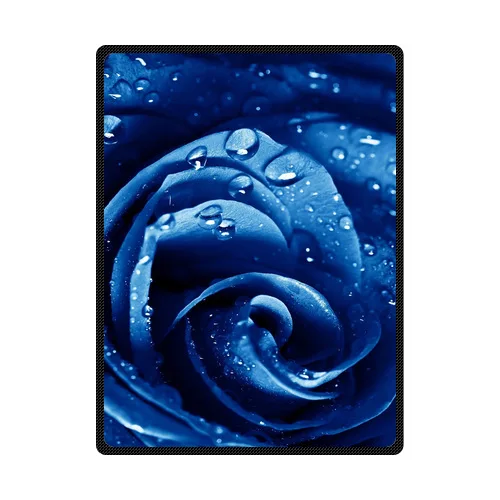 

Hot Sale Fashion Blanket Beautiful Blue Rose Printed For 58" X 80"Inch Soft Fleece Blanket comfortable Blanket Sofa Blanket