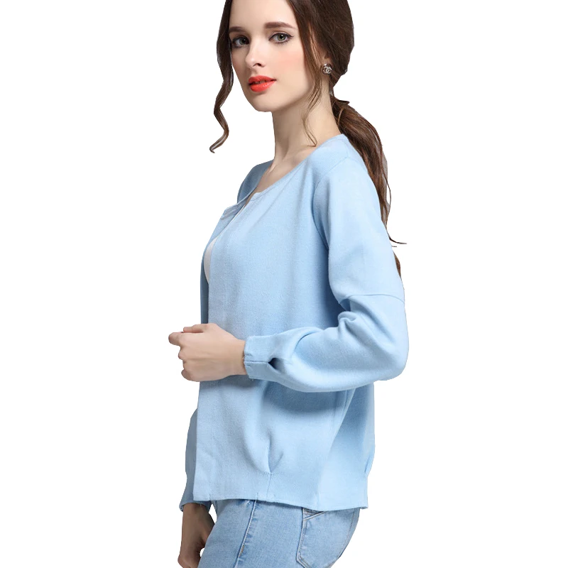 Herbst Frauen Pullover M ntel Falten Feste Beil ufige Kurze Strickte 