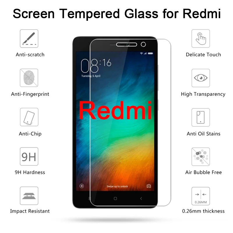 

Toughed 9H HD Screen Protector for Xiaomi Redmi 7 K20 6 Pro 5 Plus Tempered Film Protective Glass on Redmi 7A 6A 5A 4A 4X