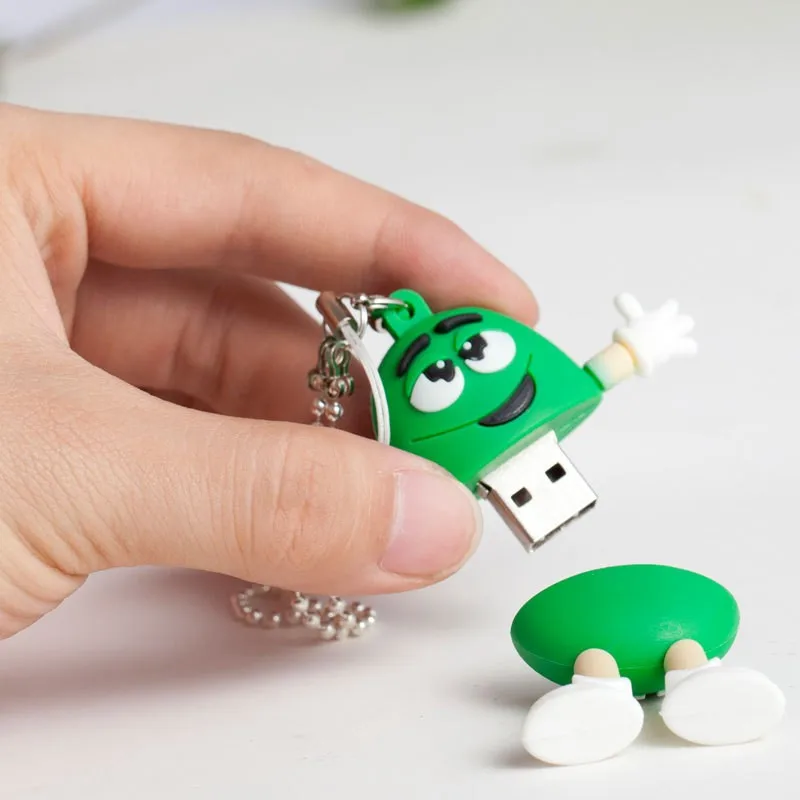 Горячая Распродажа, M& M флеш-накопитель, USB флеш-накопитель, 4 ГБ, 8 ГБ, 16 ГБ, 32 ГБ, 64 ГБ, USB флешка, флешка, u-диск, креативный, прекрасный, забавный подарок