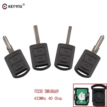 

KEYYOU 2 Buttons Remote Car Key 433Mhz 5WK48669 ID40 Chip For Vauxhall Opel AGILA MERIVA ASTRA C COMBO VAN TIGRA VECTRA