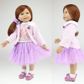

45cm doll brown color hair blue eyes Reborn Baby doll silicone babies doll baby toys for kids birthday gift