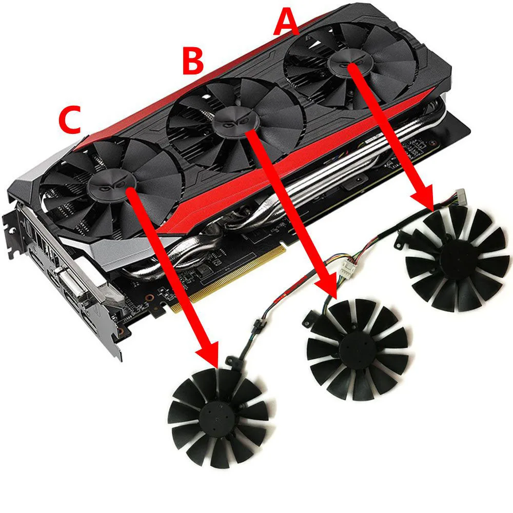 Gpu VGA cooler графика gtx1080 gtx980ti gtx1060 gtx1070 вентилятор для ASUS STRIX GTX 1080/980Ti/1060/1070 видео карты система охлаждения