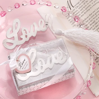 

100pcs Wedding Favors and Gifts Love Boxes Bookmarks Bridal Shower Wedding Gifts for Guests Giveaway Presents Wedding Favours