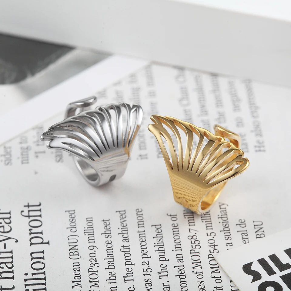 BORASI 2019 New Arrival Unique Animal Wing Rings For Girls Wedding Bands Hyperbole Rings For Women Party Fashion Jewelry Ring 2