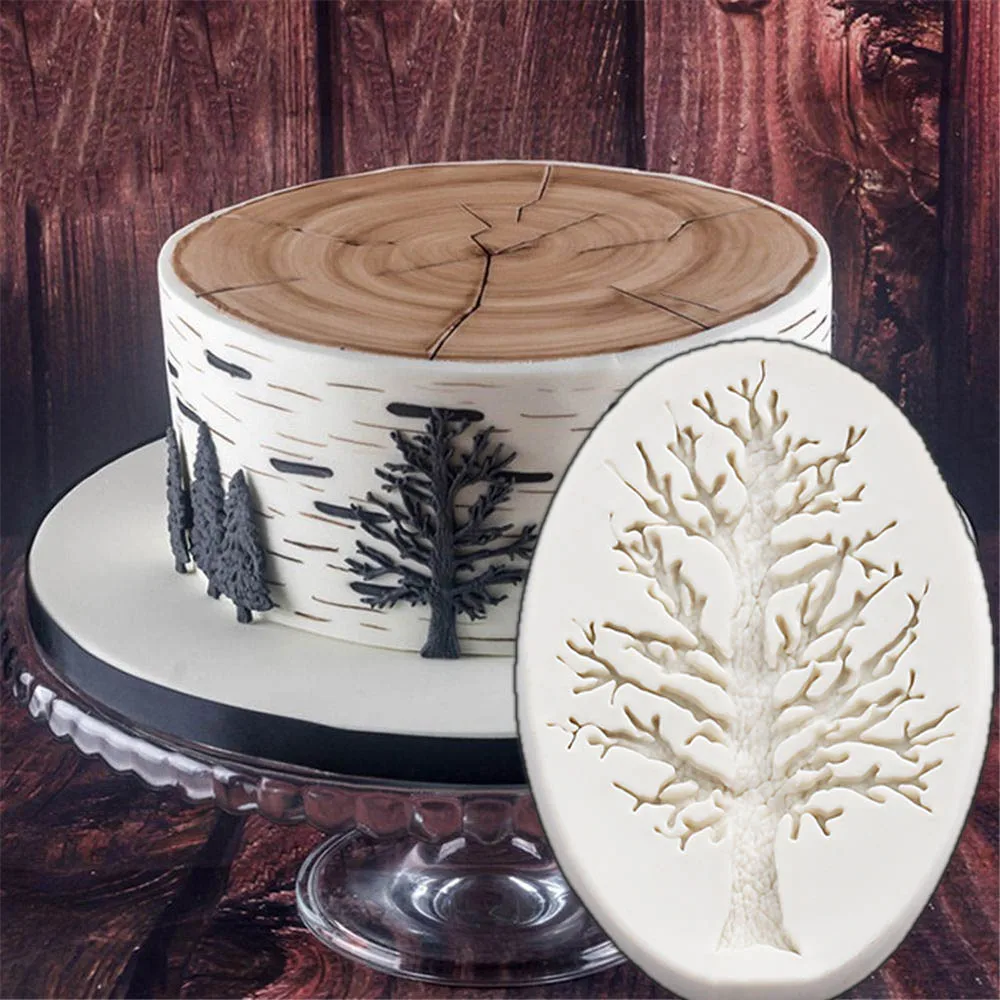 

1PC Home DIY Chocolate Tree Leaves Shape Cake Decoration Mould Silicone Fondant Mold Tree Shape Sugarcraft Baking Supplies