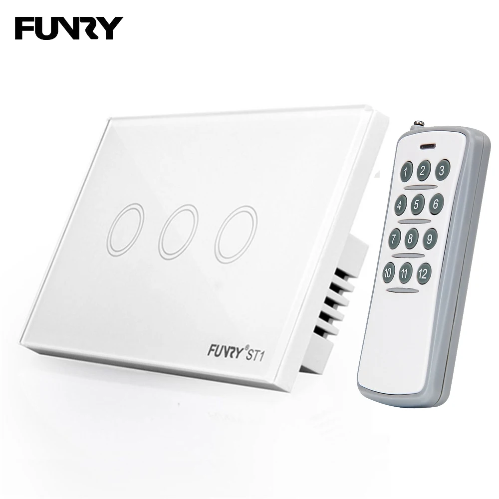 FUNRY ST1 US Touch Wall Switch Remote 433mhz Touch Luxury Glass LED