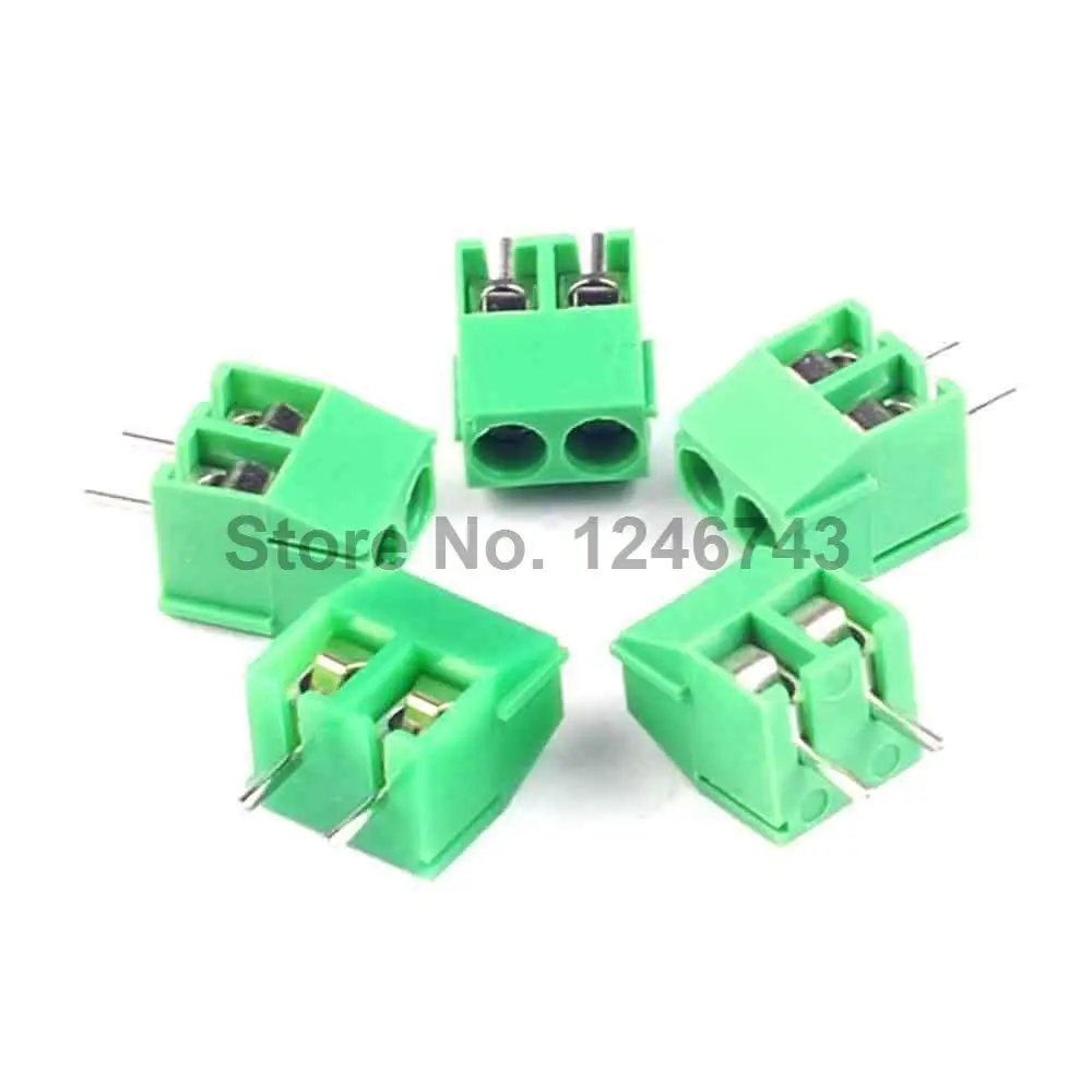 100PCS KF350-3.5-2P KF350 2Pin 3.5mm Straight Pin PCB Screw Terminal Block ROHS