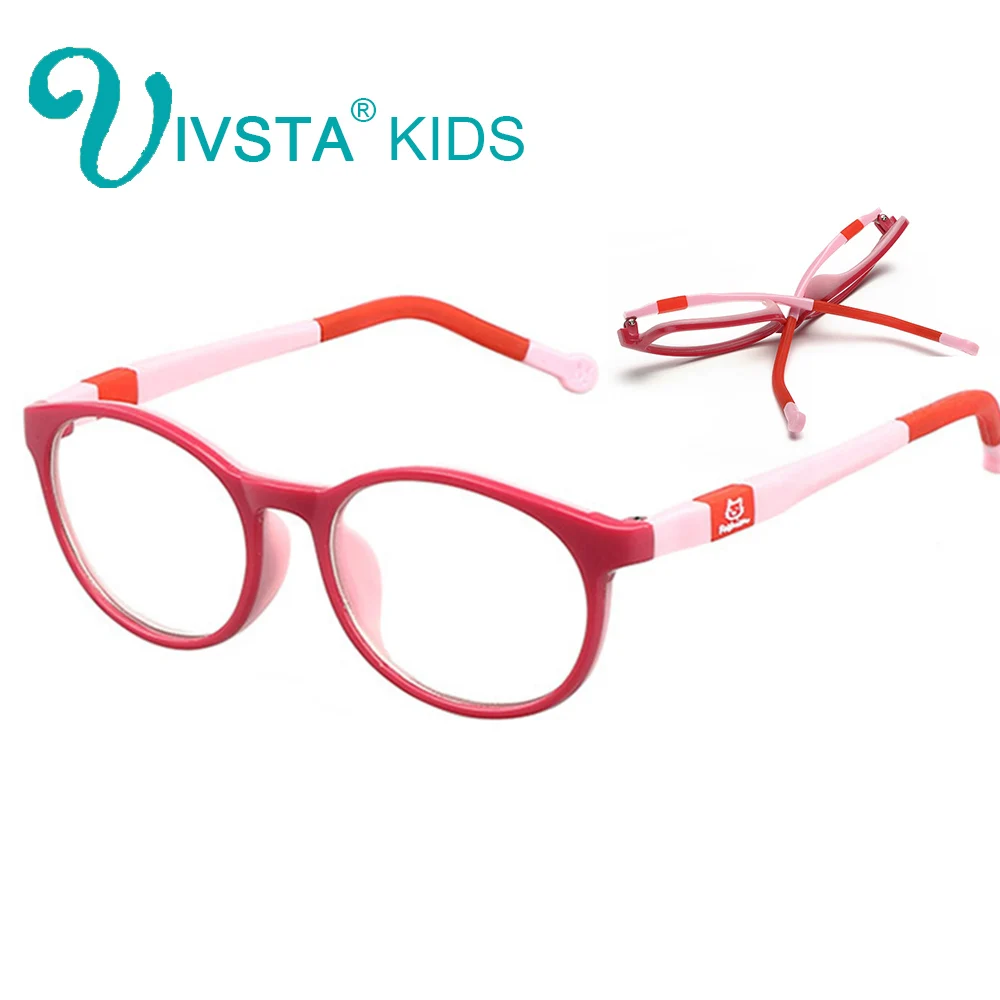 IVSTA 6008 TR90 Plastic titanium kids frame eyeglasses children glasses Silicone frame rubber cat animal Safe