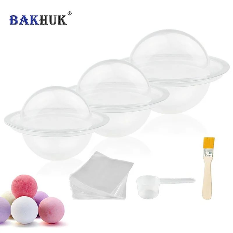 BAKHUK 36pcs 3 Sizes DIY Plastic Clear Bath Bomb Mold for Handmade Bath