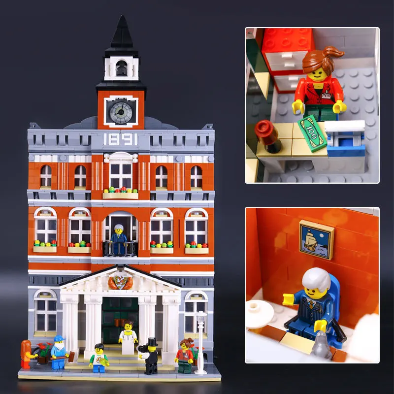 

Lepin 15003 New 2859Pcs The town hall Model Building Kits Blocks Kid DIY Toy Gift LEPIN Compatible Legoing 10224