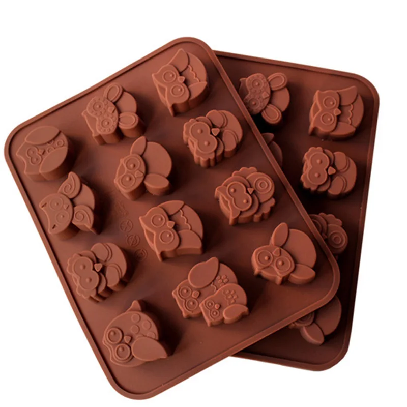 Owl Shape Ice Cubes Chocolate Pudding Cookies Fondant Cake Silicone Mold 1Pcs 12 Hole DIY Decoration Baking Tools CT1111 | Дом и сад