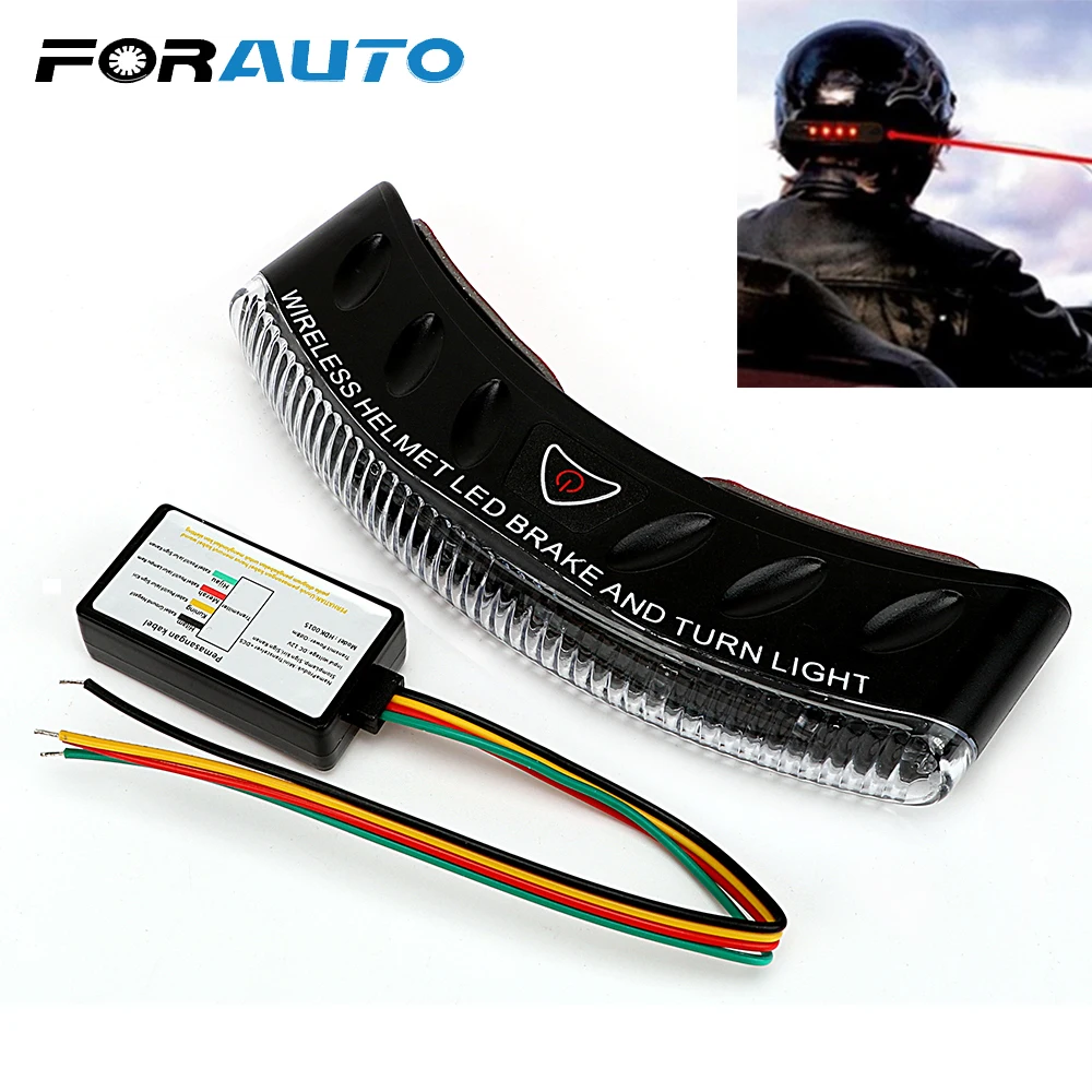 

Motorcycle Accessories 2.4G Wireless Universal Brake and Turn Signal Light Cycling Safety Helmet Lamp Warning Light 8 LED