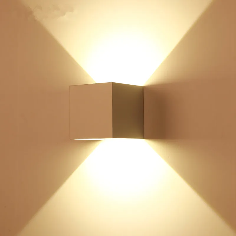 

Free shipping 6W LED Wall Lamp Kung Surface Mounted Cube LED Wall Light Nordic style Bracket Lamp Living Room Porch Garden Lamp