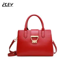 ICEV новая простая сумка из натуральной кожи с замком, Сумка с верхней ручкой из воловьей кожи, женские кожаные сумки высокого качества, женская модная сумка
