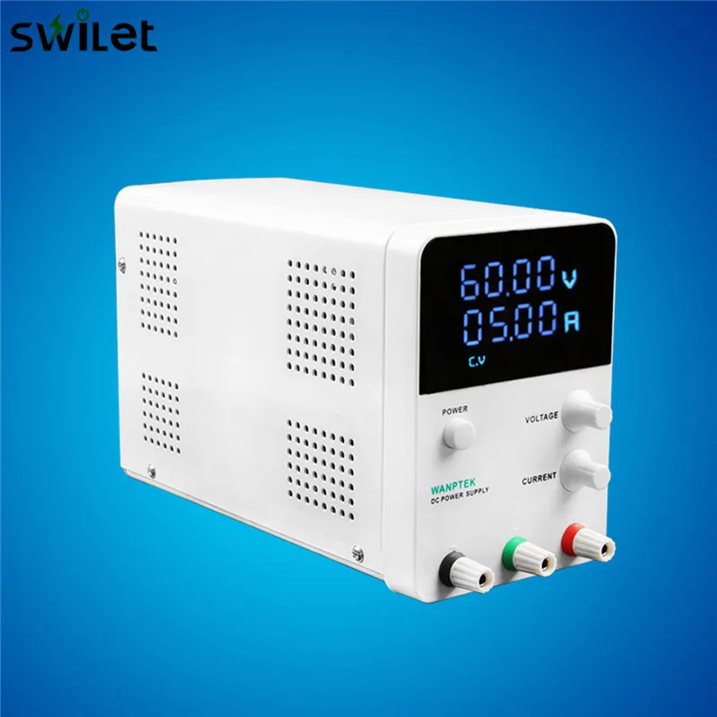 

SWILET GPS605D Voltage Regulators 0-60V 220V 5A Adjustable DC Power Supply Switch Laboratory EU Standard Plug Digital Display