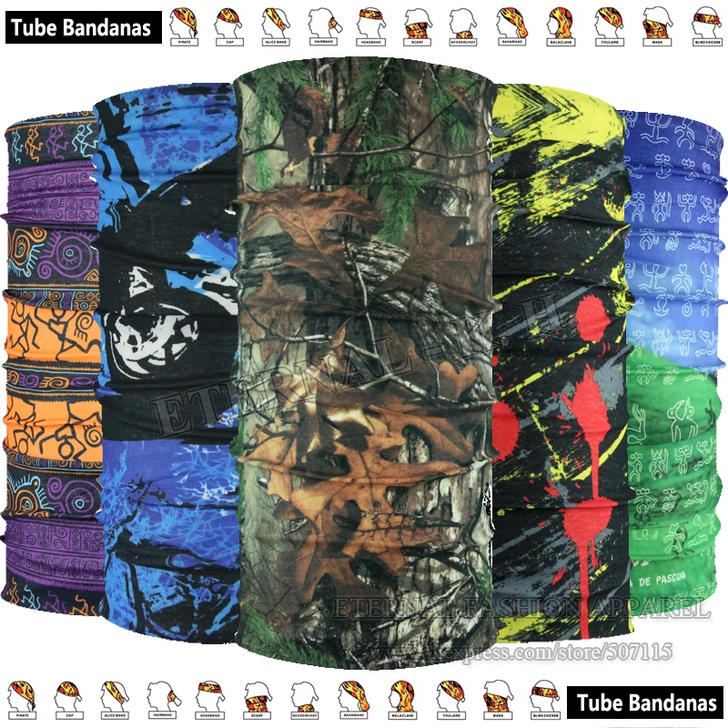 

100pcs Wholesale Outdoor Bicycle Mask Motorcycle Face Shields Magic Tube Scarf Bandana Multifunctional Seamless Headwear
