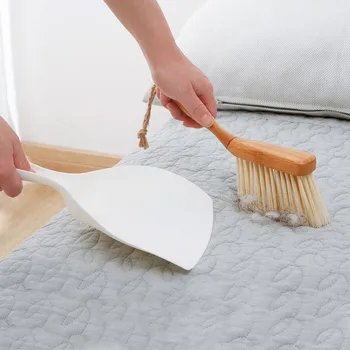 Vanzlife bamboo handle mini brooms shovel set household plastic cleaning brush small broom dust shovel 1