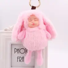 Большой размер Спящая Детская кукла брелок с кроличьими ушками плюшевые украшения для свадьбы брелок-игрушка украшение автомобиля