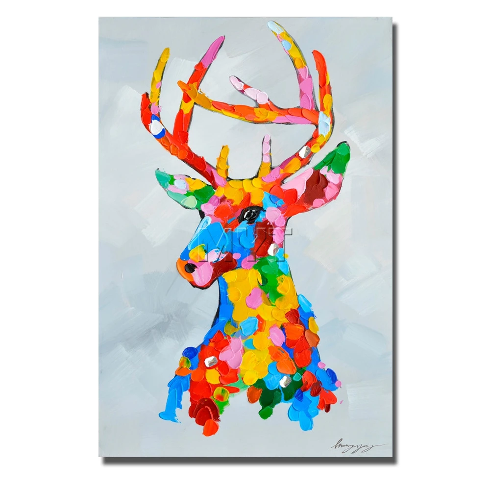 Sancuanyi Pintura Por Números De Animales – Kit DIY Con Lienzo De Ciervos Y Jirafas, 3 Pinceles De Madera Y Pintura Acrílica, Sin Arrugas, Regalo Creativo