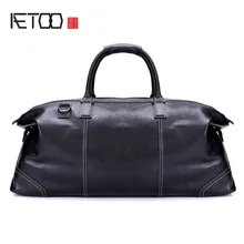 Aetoo новая кожаная дорожная сумка Мужская Портативный большой емкости Бизнес Дорожная сумка первый слой кожаная сумка