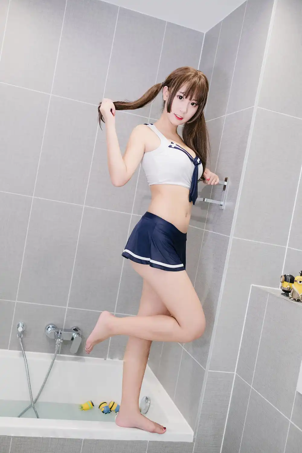 SUKUMIZU Sexy Sailor Suit Japanese School Girls Swimsuit Swimwear Uniform  Style with Cosplay Cute