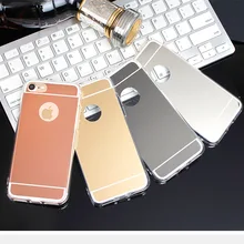 150 шт. Мода Делюкс гальванических Зеркало ТПУ Ясно Мягкая задняя крышка телефона чехол для iPhone 6 plus крышка