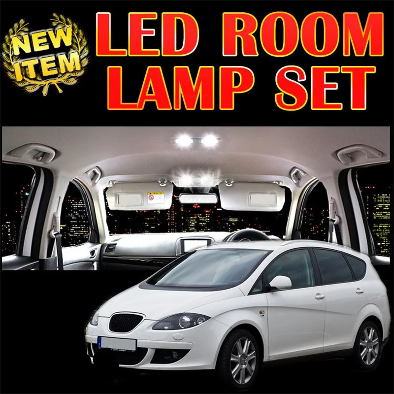 

Tcart 6pcs free shipping Error Free Car LED Interior Lights Kit Auto Led Bulbs Festoon Lamp For Seat Altea accessories 2007-2015