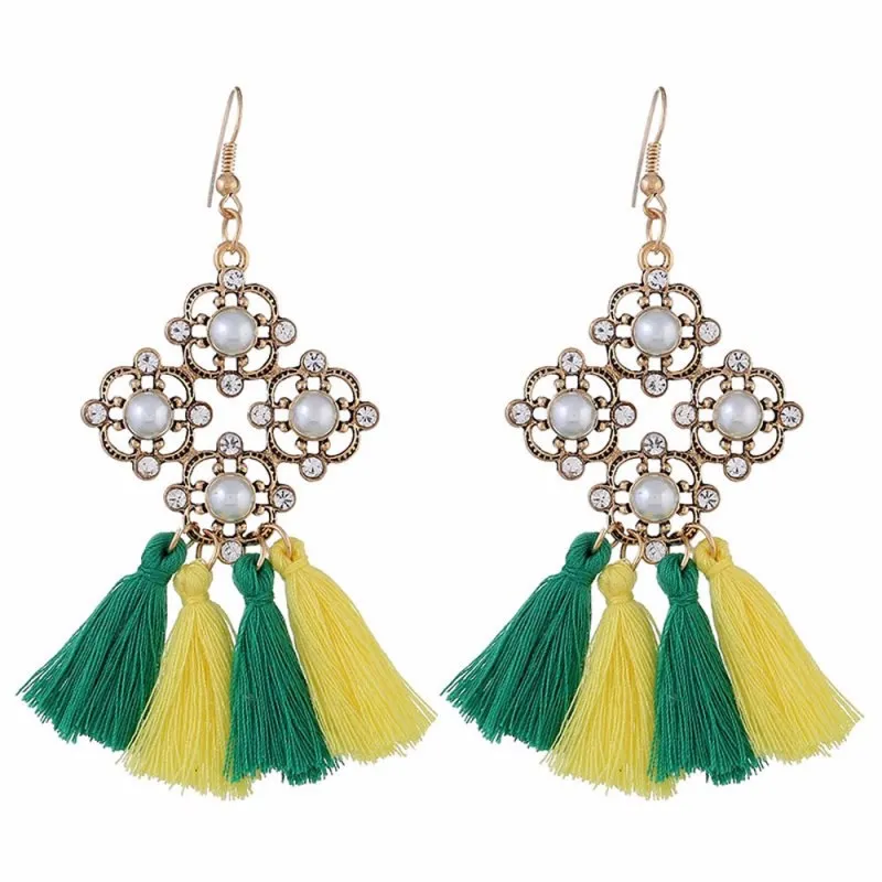 6*9cm Handmade Bohemian Statement Tassel Earrings for Women Fashion Long Drop Wedding Fringes Jewelry Gift | Украшения и