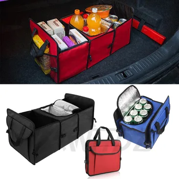 

Foldable Trunk Organizer - Cooler Storage for Auto Front&Back Seat, Collapsible - Hold Vehicle Cargo Secure and Prevent Sliding
