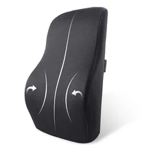 Lumbar Support Pillow for Car Seat comes with Removable Washable Cover and Firm Insert to to Ease Lower Back Pain Black 1PCS