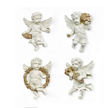 

4pcs resin angel statue wall decoration crafts three-dimensional background wall decoration family decoration sculpture crafts