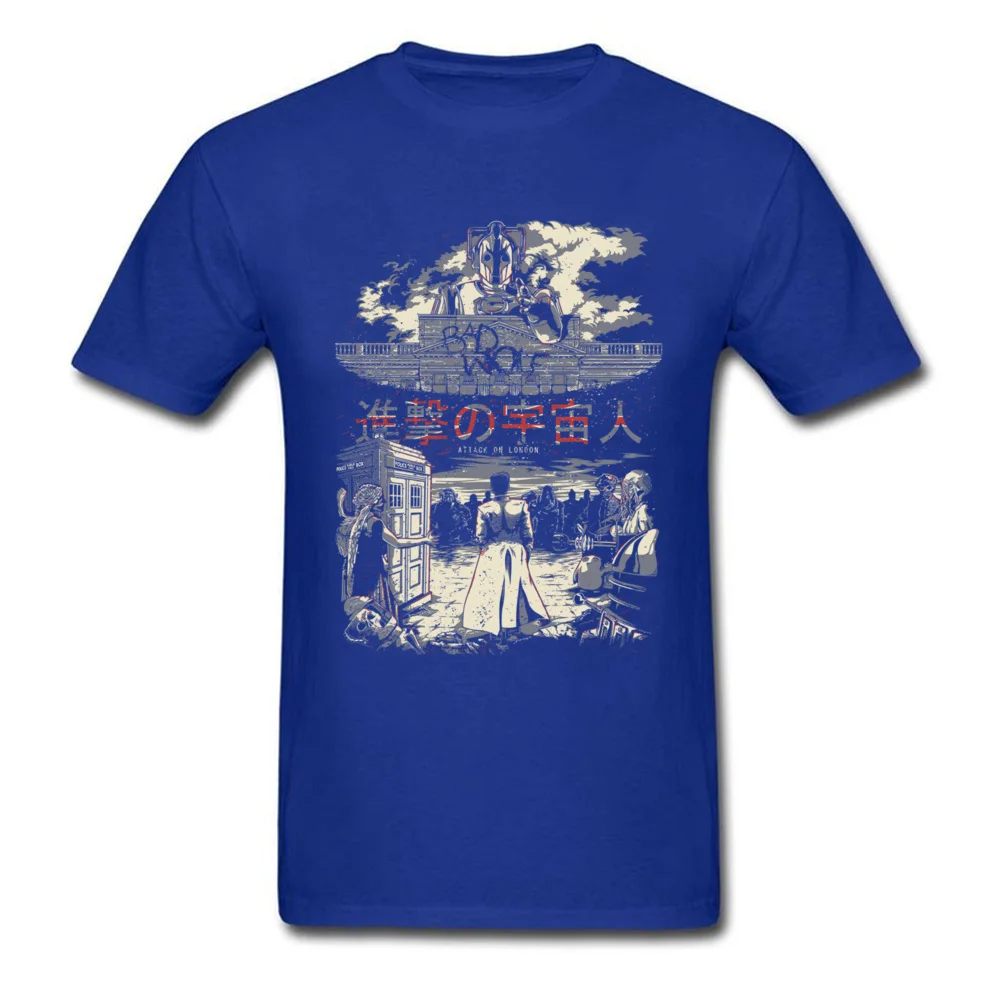 attack on london 8801 April FOOL DAY Cotton Round Collar Tops T Shirt Short Sleeve Simple Style Tee-Shirt Graphic Top T-shirts attack on london 8801 blue