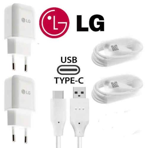 Оригинальное зарядное устройство LG G5 с европейской вилкой+ usb-кабель type C для LG Nexus G5 V30 V20 G6 F800 F700 H860N H990N MCS-H05WD - Тип штекера: 2charger with 2CABLE