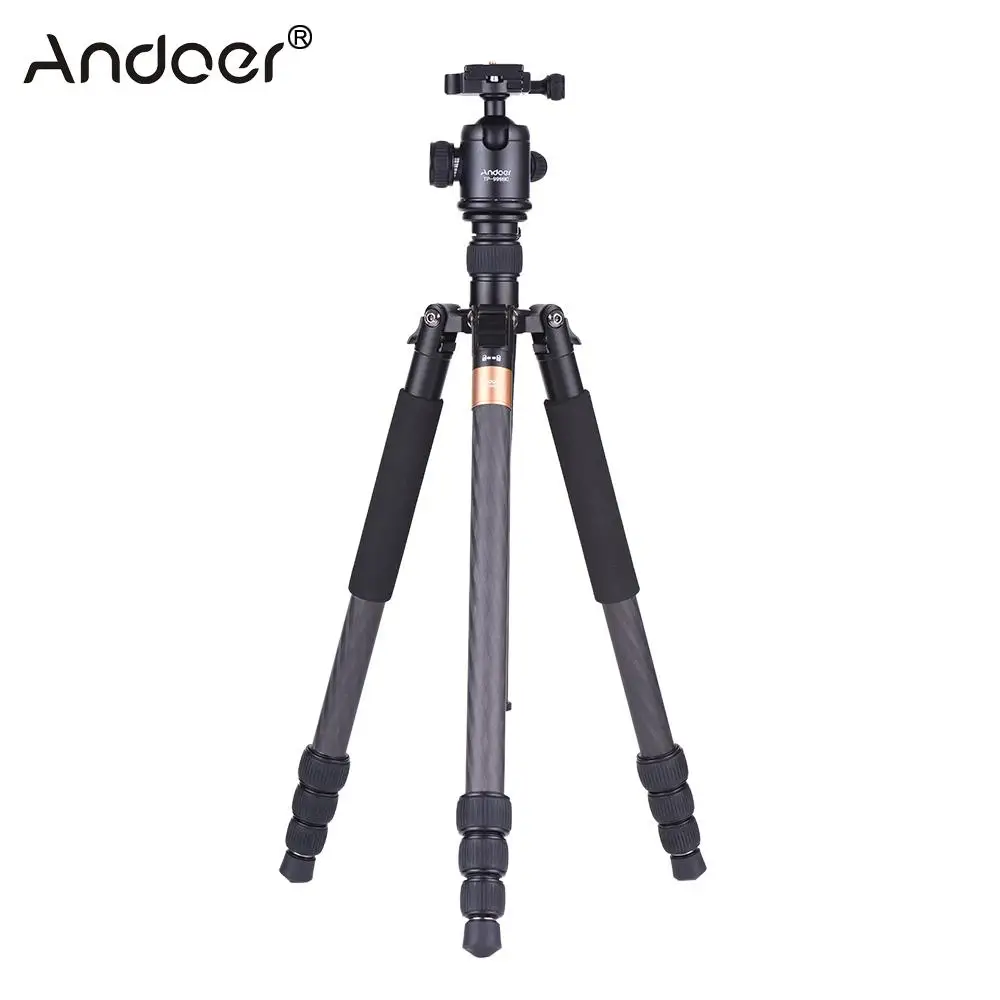Andoer TP 999BC Professional Portable Carbon Fiber Tripod Monopod for