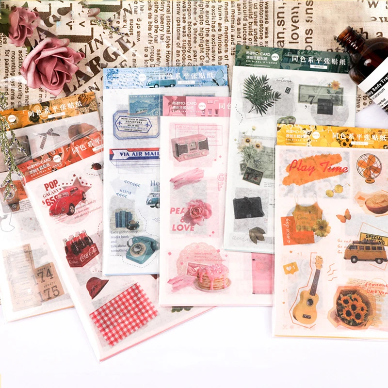 

3Sheets/pack Japanese Stickers Scrapbooking Creative DIY Bullet Journal Decorative Adhesive Labels Kawaii Stationery Supplies
