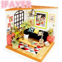 Креативный ручной работы DIY деревянный дом Комплект со светом Рождественский подарок 3D кукольный домик