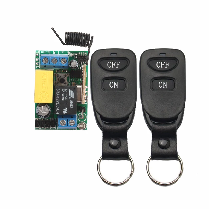 

AC220V 1CH RF Wireless Remote Control Switch System,315/433 MHZ Transmitters + Receiver, Latch/Momentary/Toggle