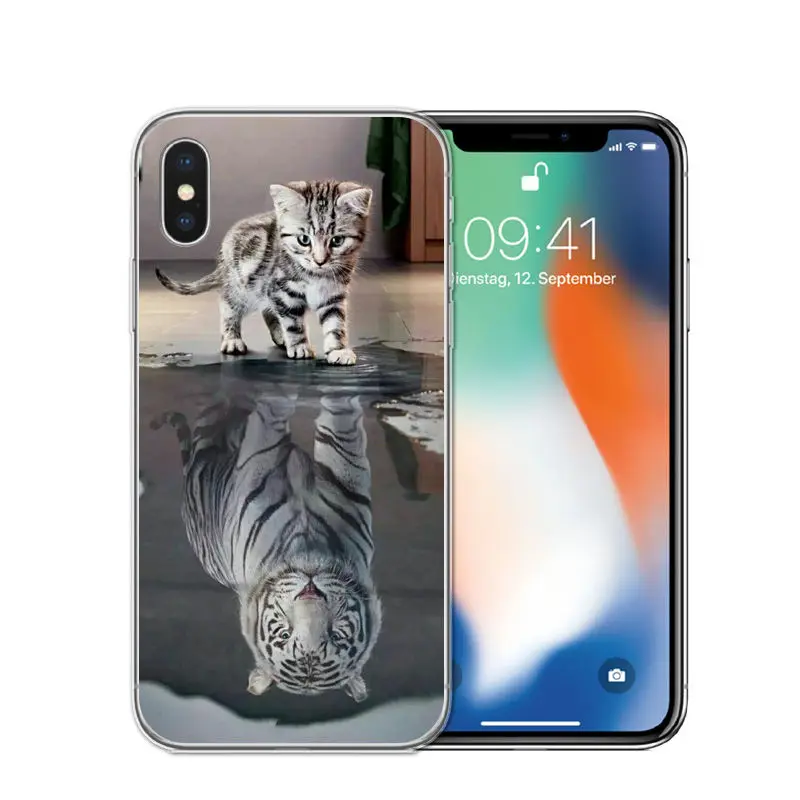 RUIXKJ для iphone X, 8, 8 Plus, 7, 6, 6S Plus, 5S, SE, крутой тигр, Сова, кошка, собака, мультфильм, окрашенный силиконовый чехол для телефона, для iphone 7, чехол