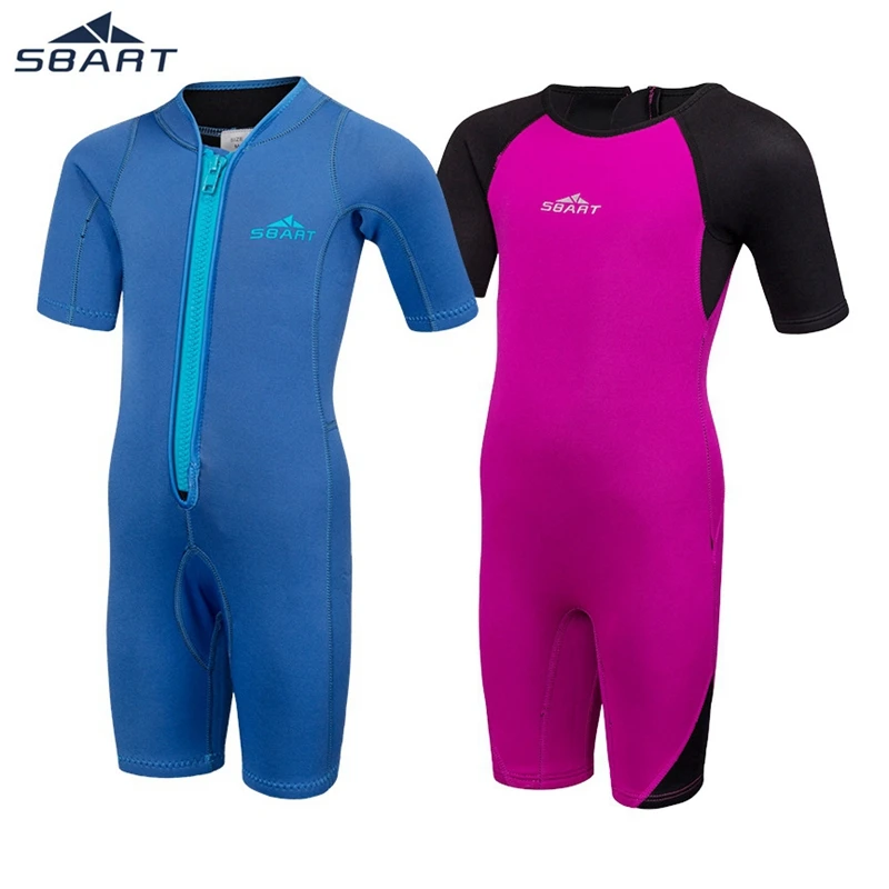 Sbart 2mm Elastic Neoprene Children's Wetsuit Swimsuit Kids Baby Girls Boys Wetsuits Short One