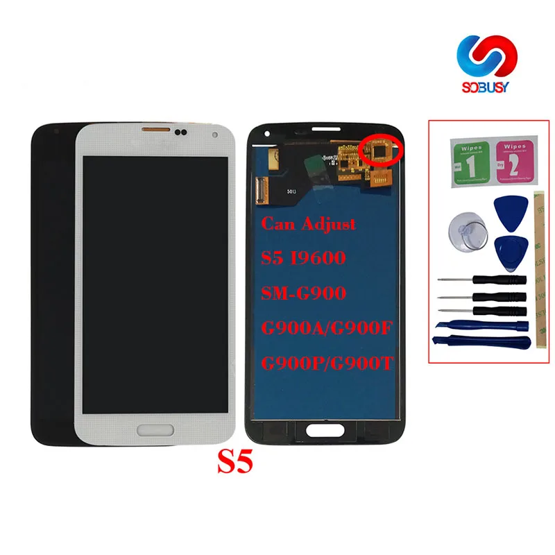 100% протестированный ЖК дисплей для Samsung Galaxy S5 i9600 телефон LCDs G900 G900F G900ADisplay с