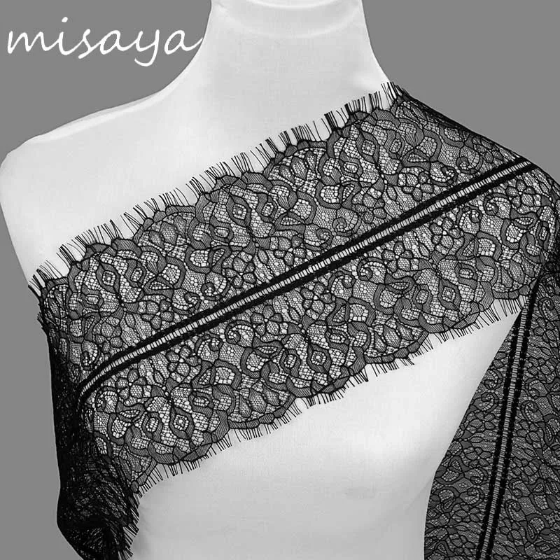 Misaya 3 ярдов/партия 6 стилей ресницы кружевной отделкой цветок черный белый Высокое качество кружевной ткани ручной работы DIY аксессуары для одежды