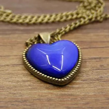 Colgante de corazón de aleación Vintage de humor colgante emoción sentimiento cambio de color según estado de ánimo collar colgantes